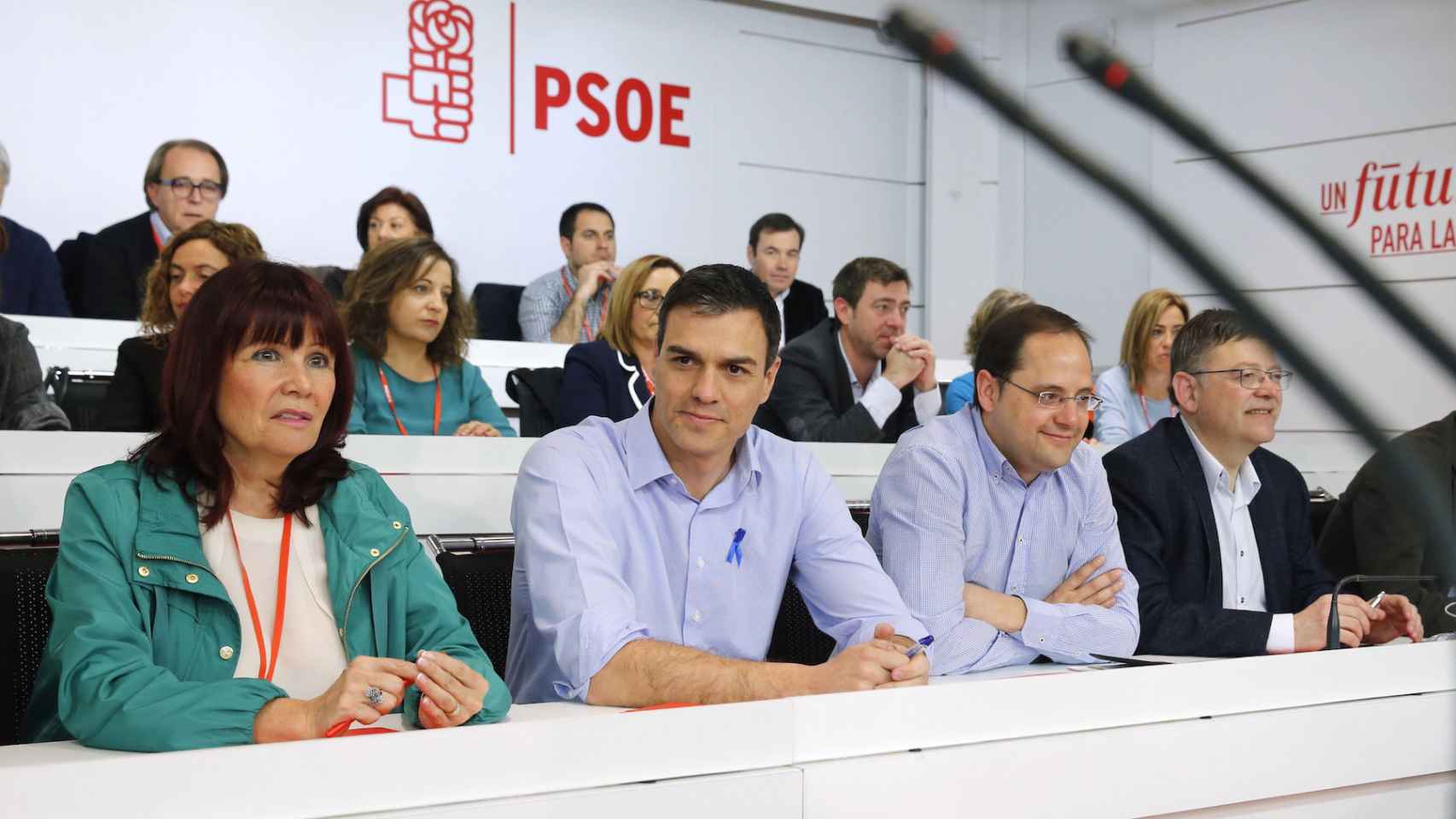 Sánchez, con su Ejecutiva este sábado en la sede socialista de Ferraz.