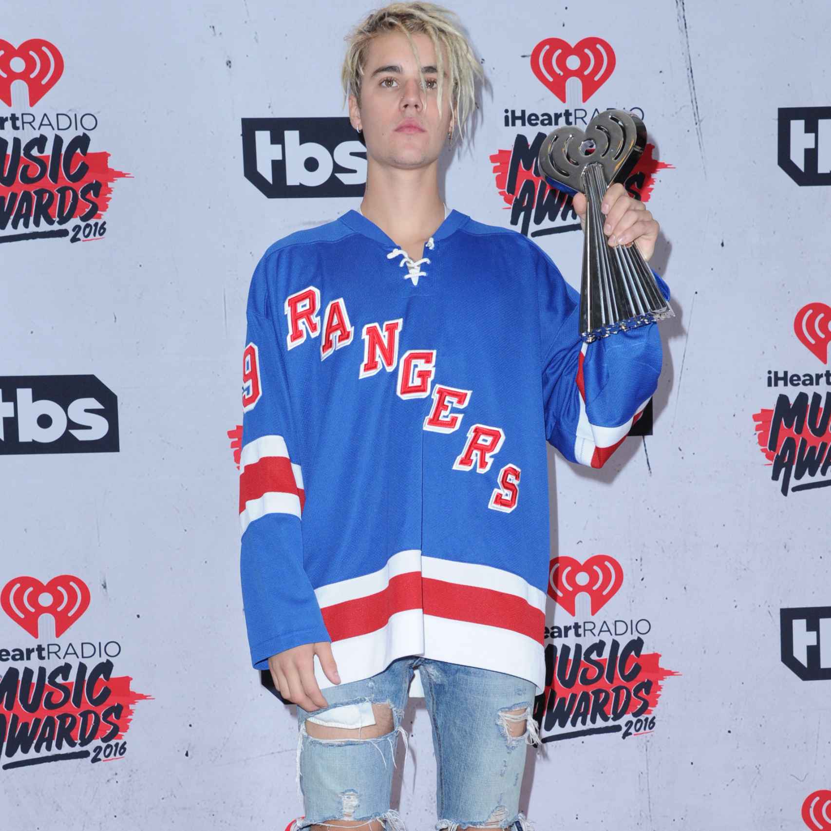 Justin Bieber en el photocall de iHeartRadio