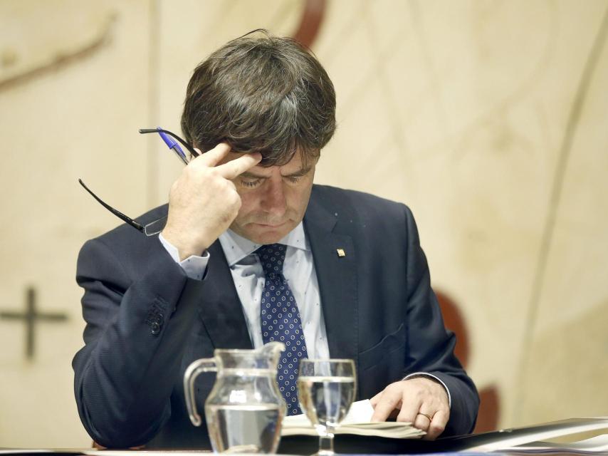 Carles Puigdemont este martes en el Parlament.