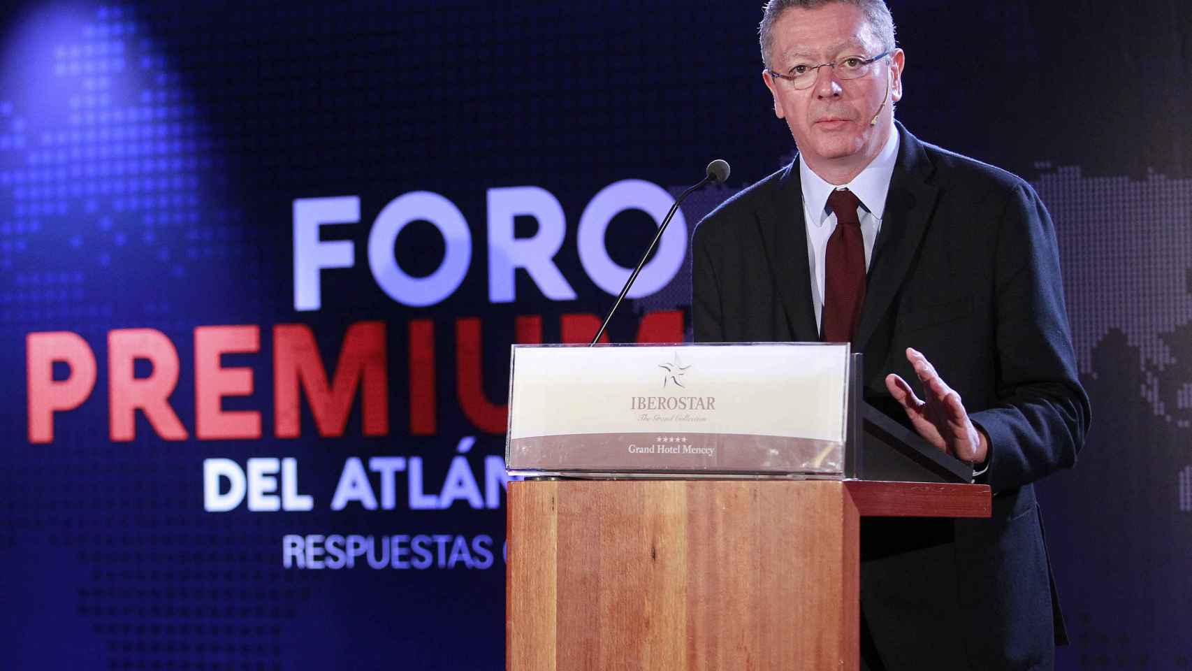 Alberto Riuiz Gallardón durante su intervención en el Foro Premium del Atlántico