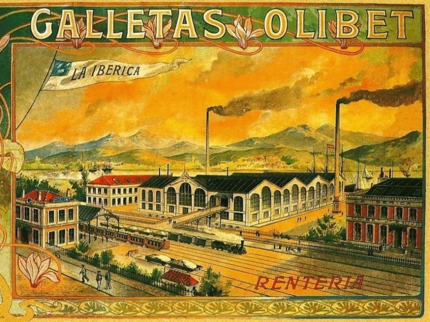 Publicidad de la fábrica de galletas Olibet.