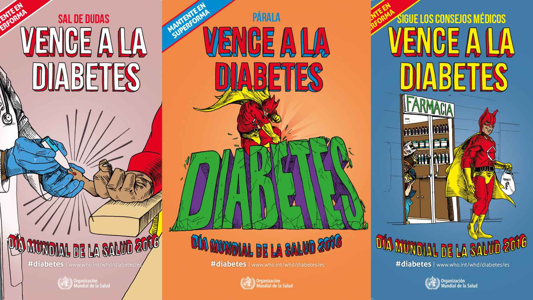 Algunos de los carteles del Día Mundial de la Salud.