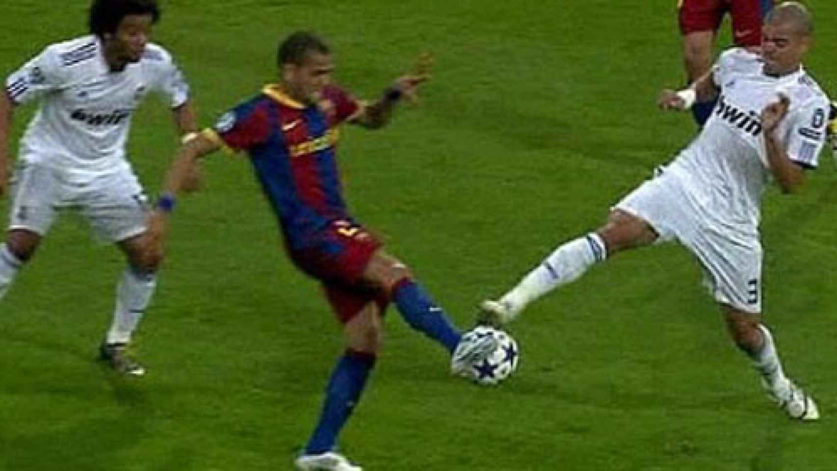 Expulsión de Pepe en el partido ante el Barcelona