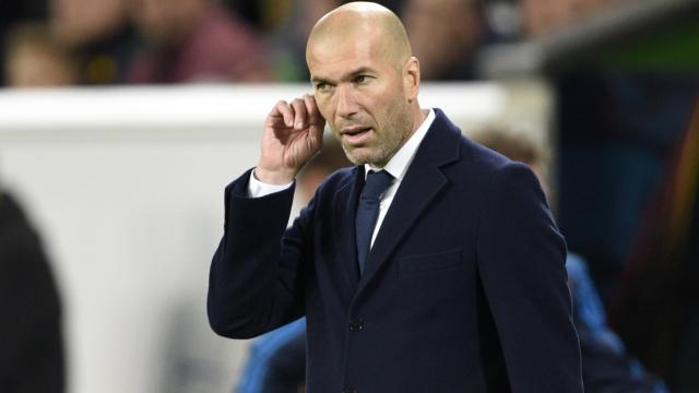 Zidane en el partido ante el Wolfsburgo.