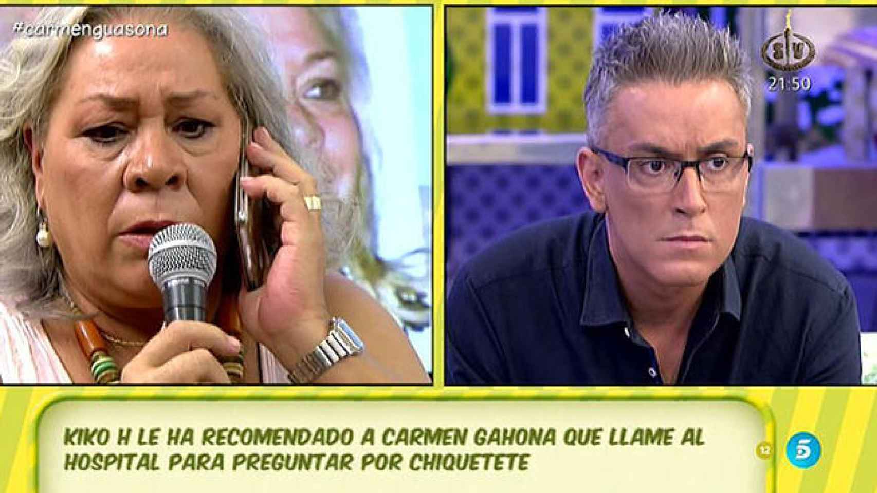 Carmen Gahona y Kiko Hernández en 'Sálvame' (Telecinco)