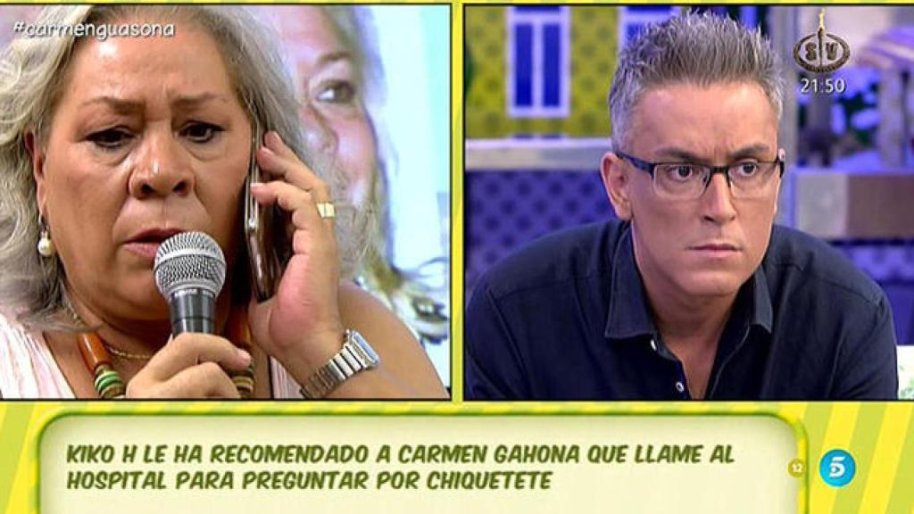 Carmen Gahona y Kiko Hernández en 'Sálvame' (Telecinco)
