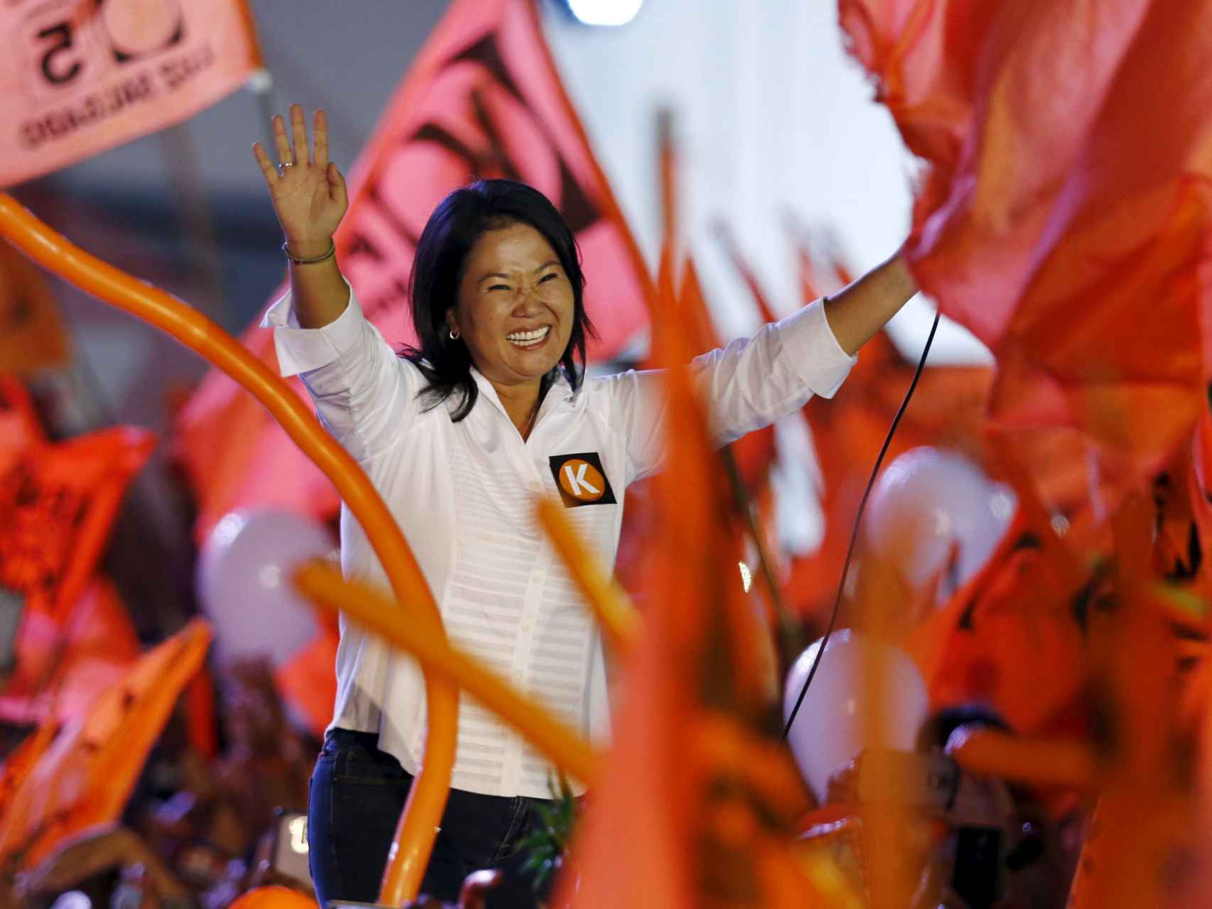 Keiko Fujimori lidera en las encuestas a las elecciones del domingo.