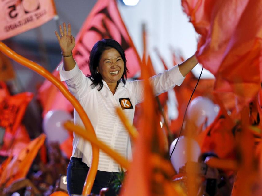 Keiko Fujimori lidera en las encuestas a las elecciones del domingo.