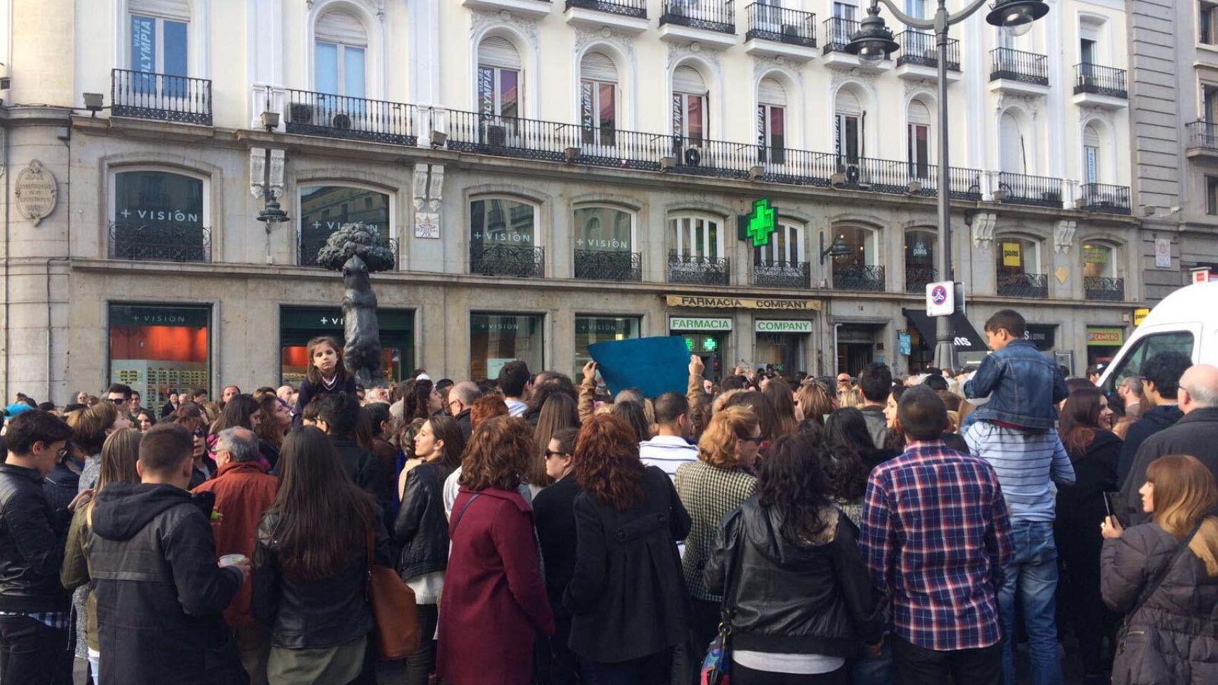 Concentración en Sol a favor de Laura Matamoros (Foto: Bluper)