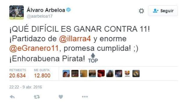 Tuit de Arbeloa.