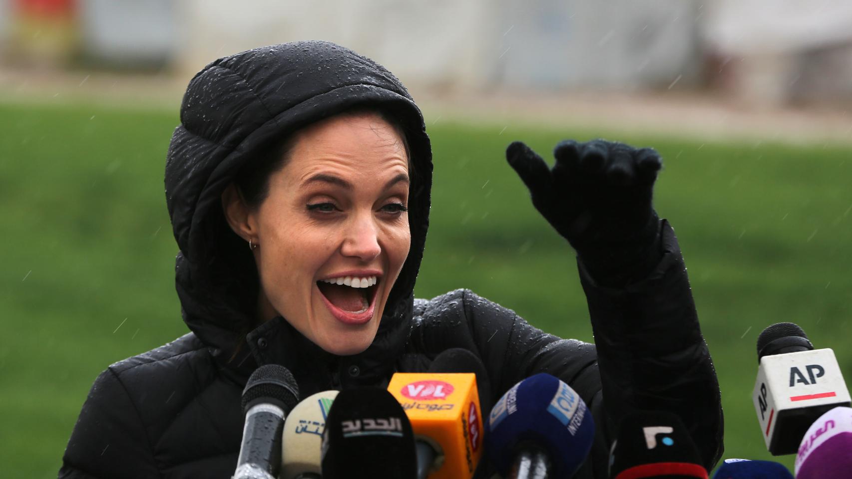 Jolie el pasado mes de marzo durante su visita al campo de refugiados de Siria