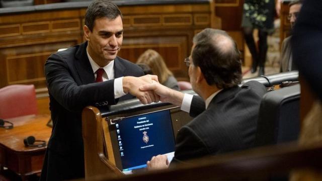 Sánchez y Rajoy, en el Congreso de los Diputados.