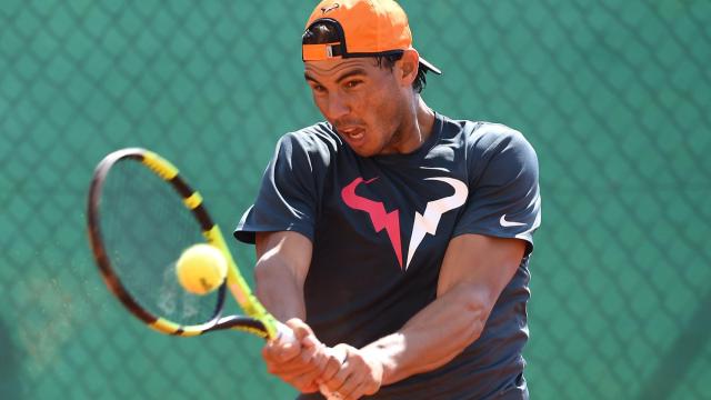 Nadal, durante uno de los entrenamientos en Montecarlo