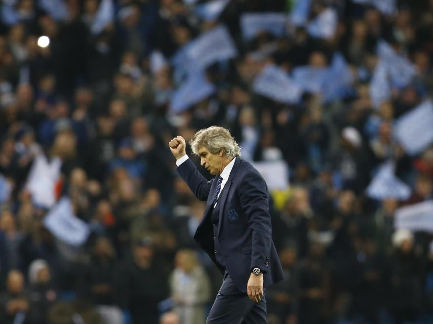 Pellegrini celebra la victoria del City.