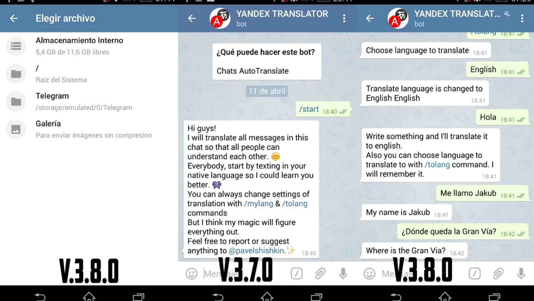 La nueva versión de Telegram trae retoques en la interfaz y bots 2.0