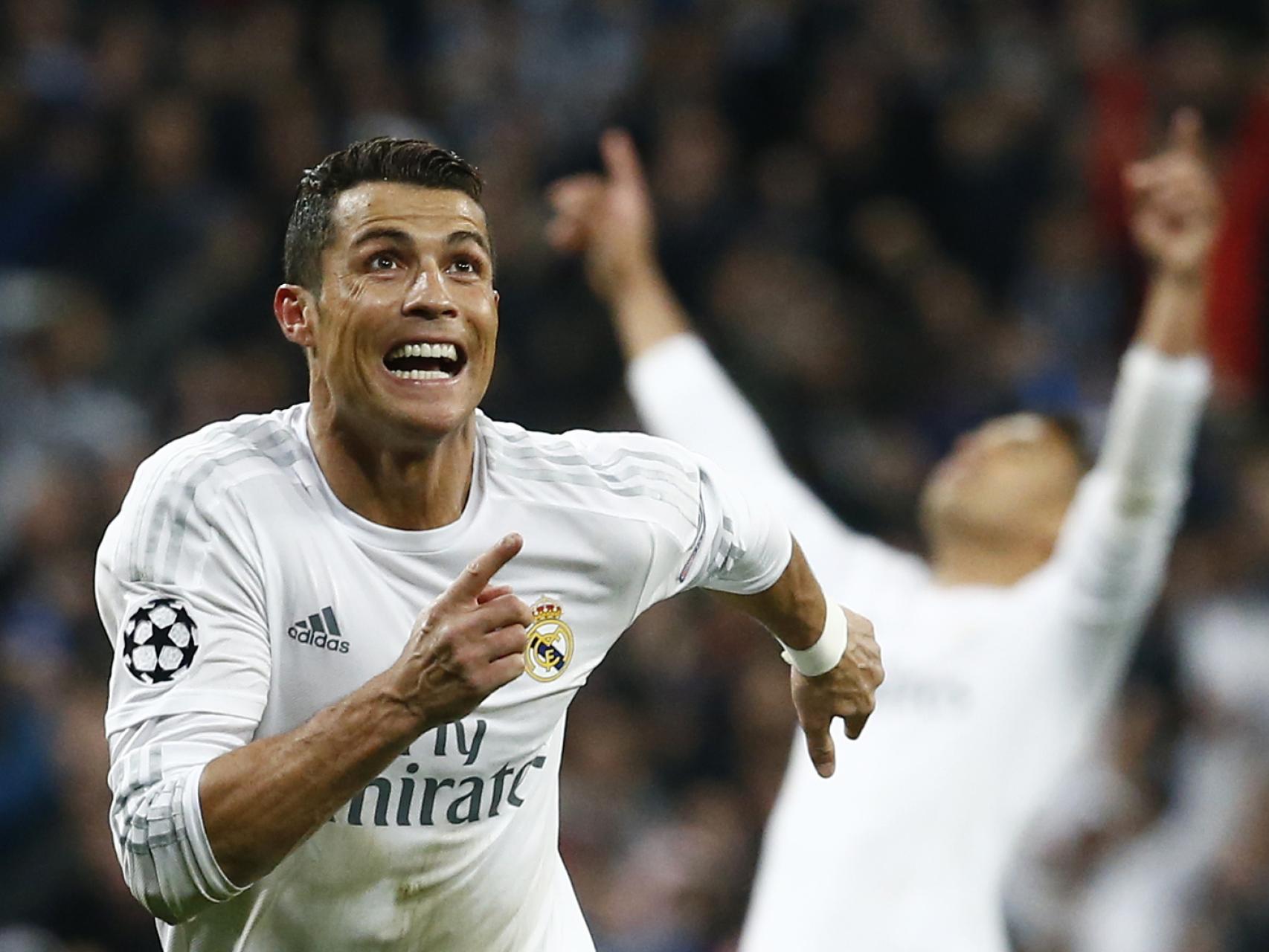 Cristiano Ronaldo celebra su tercer gol.