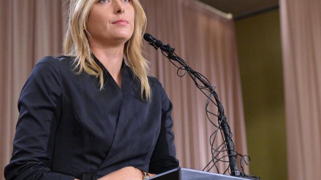 Sharapova el día que anuncia su positivo.