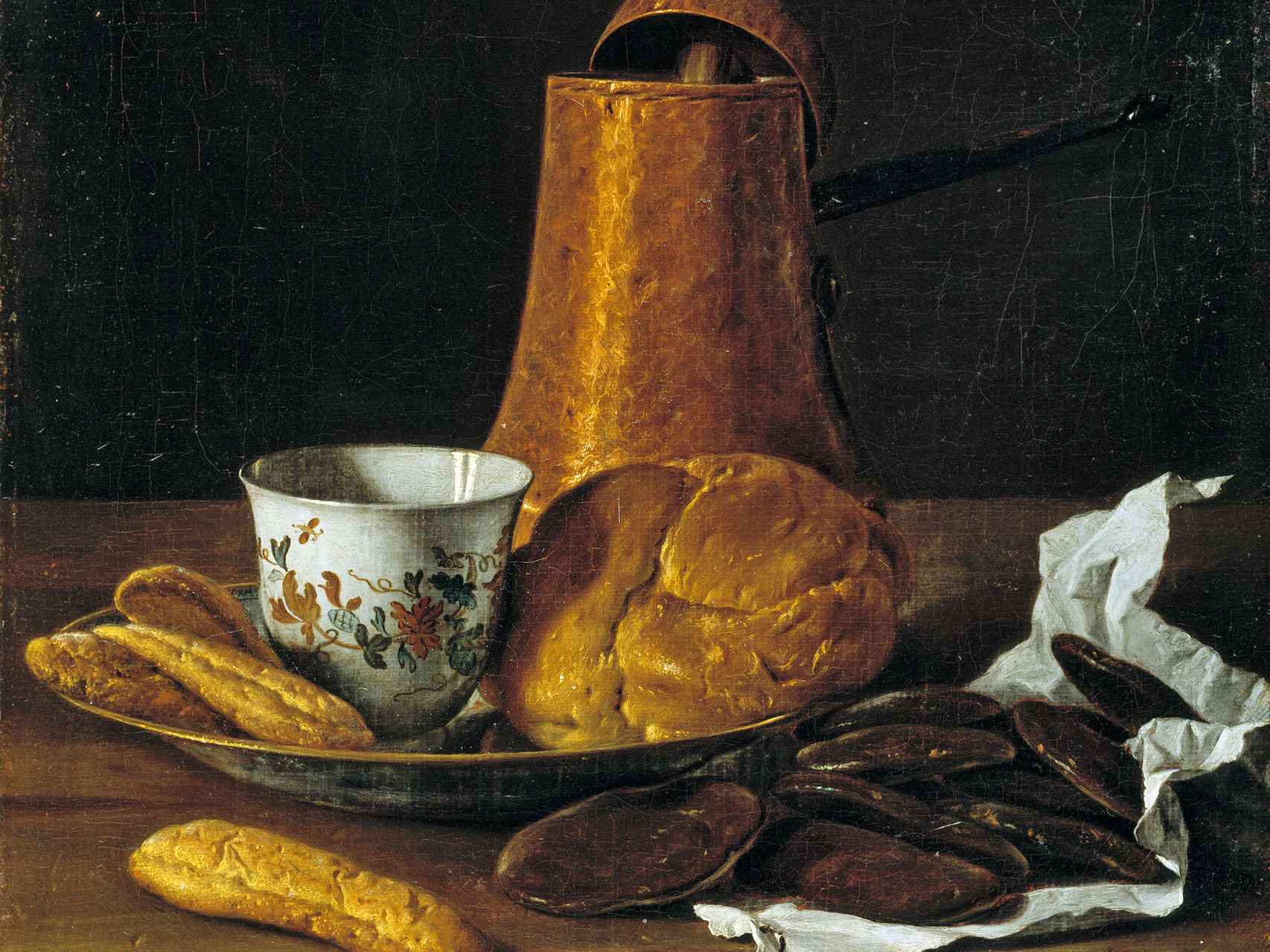 Bodegón con chocolate. Luis Egidio Meléndez. 1770