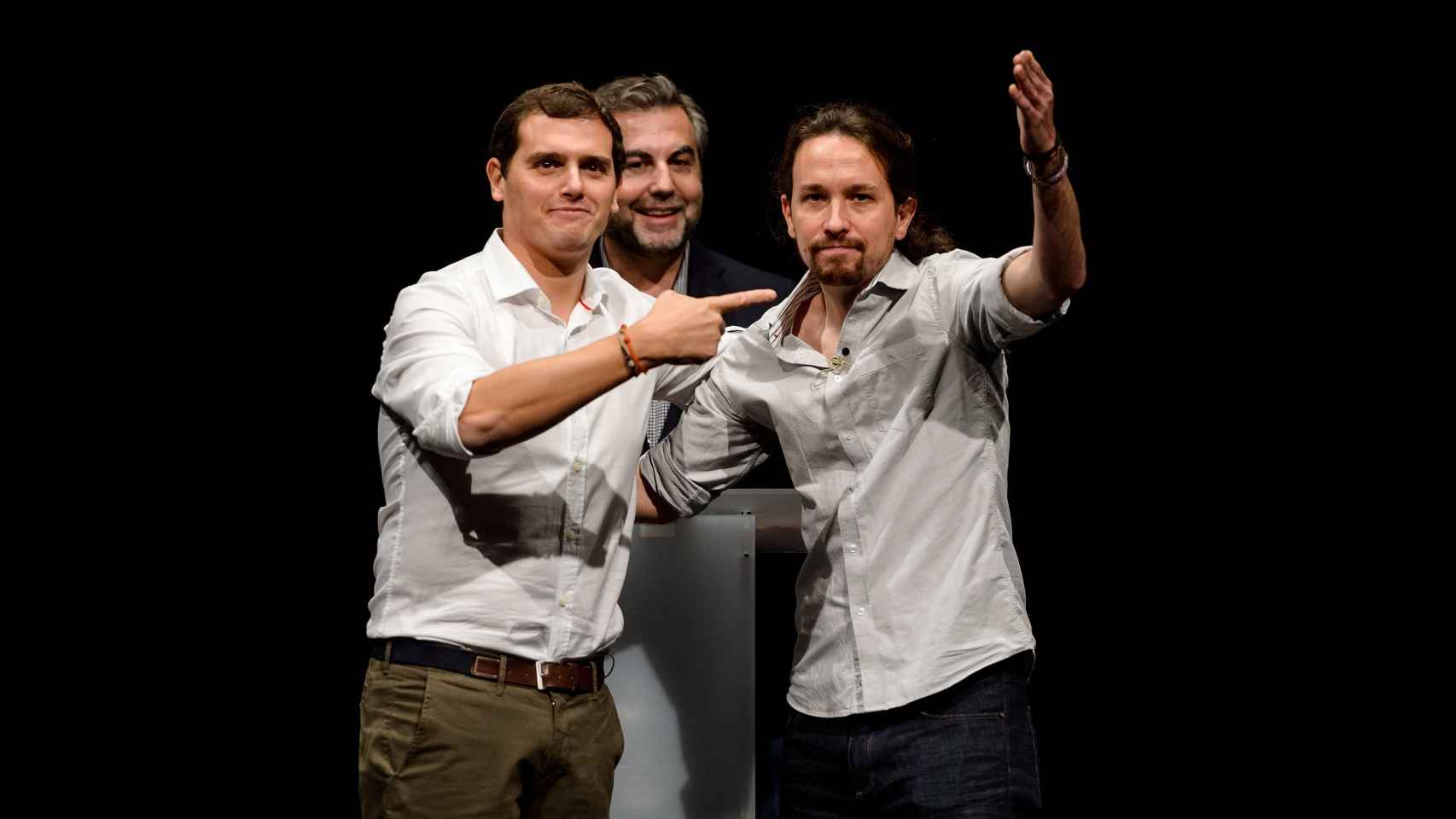 Rivera e Iglesias durante el debate en la Universidad Carlos III de Madrid.