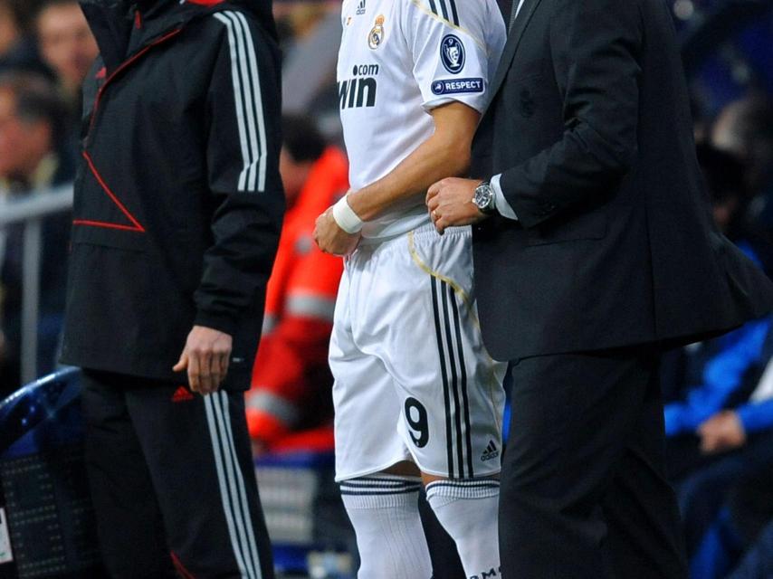 Pellegrini y Ronaldo, en 2009.