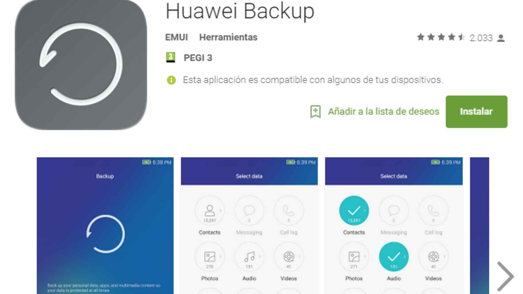 La aplicación de Huawei Backup ahora está también disponible en Google Play