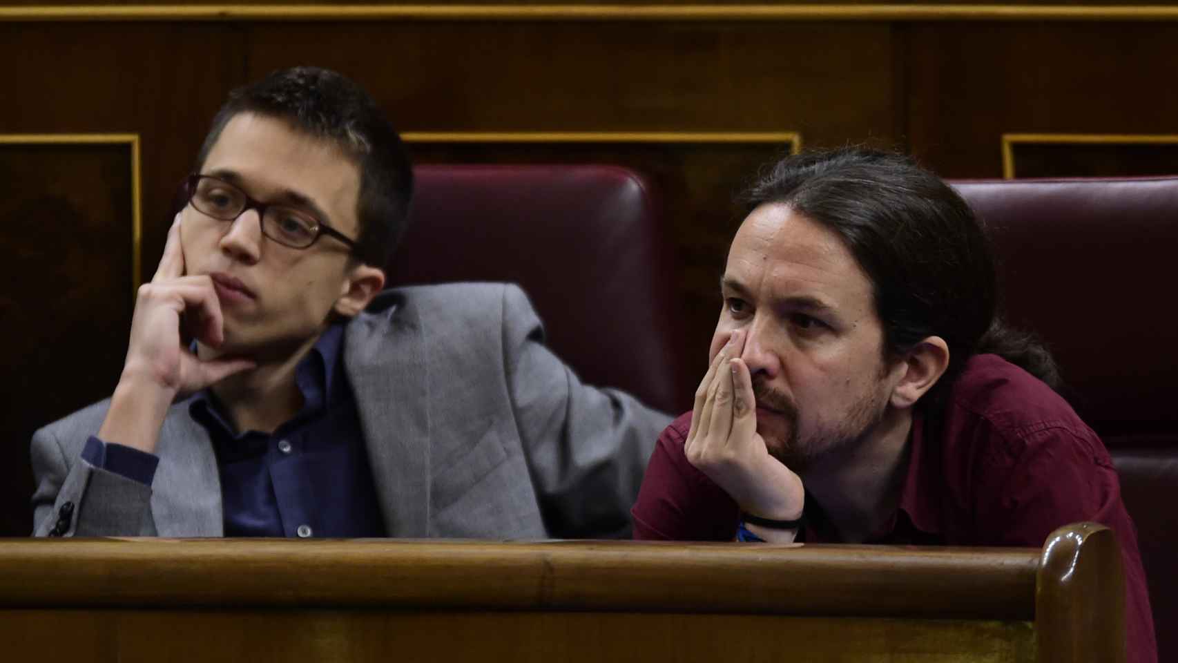 Pablo Iglesias e Íñigo Errejón en el Congreso.