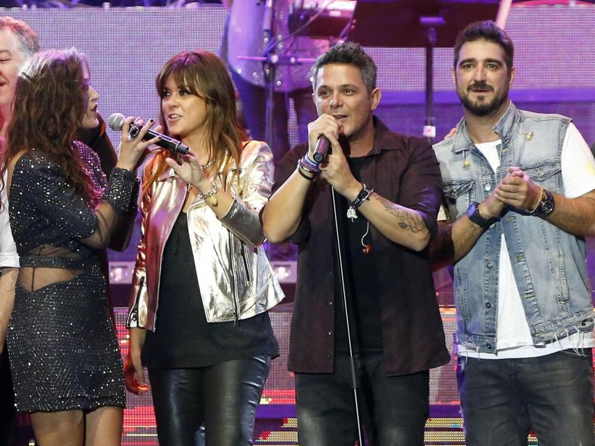 Malú, Martín, Sanz y Orozco en el concierto de Cadena Dial