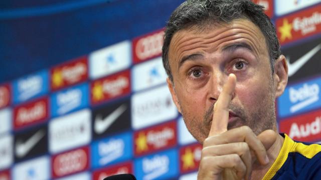 Luis Enrique durante su comparecencia ante los medios.