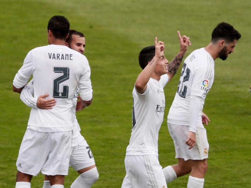 James celebra su gol ante el Getafe