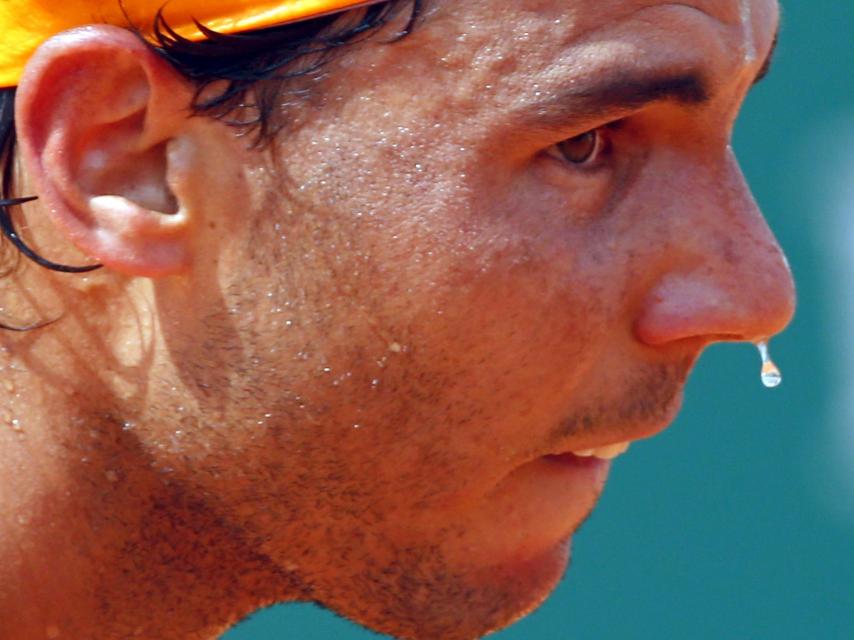 Nadal durante la final ante Monfils en Mónaco.