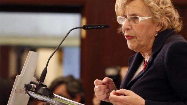 Manuela Carmena durante el desayuno informativo organizado por Europa Press.