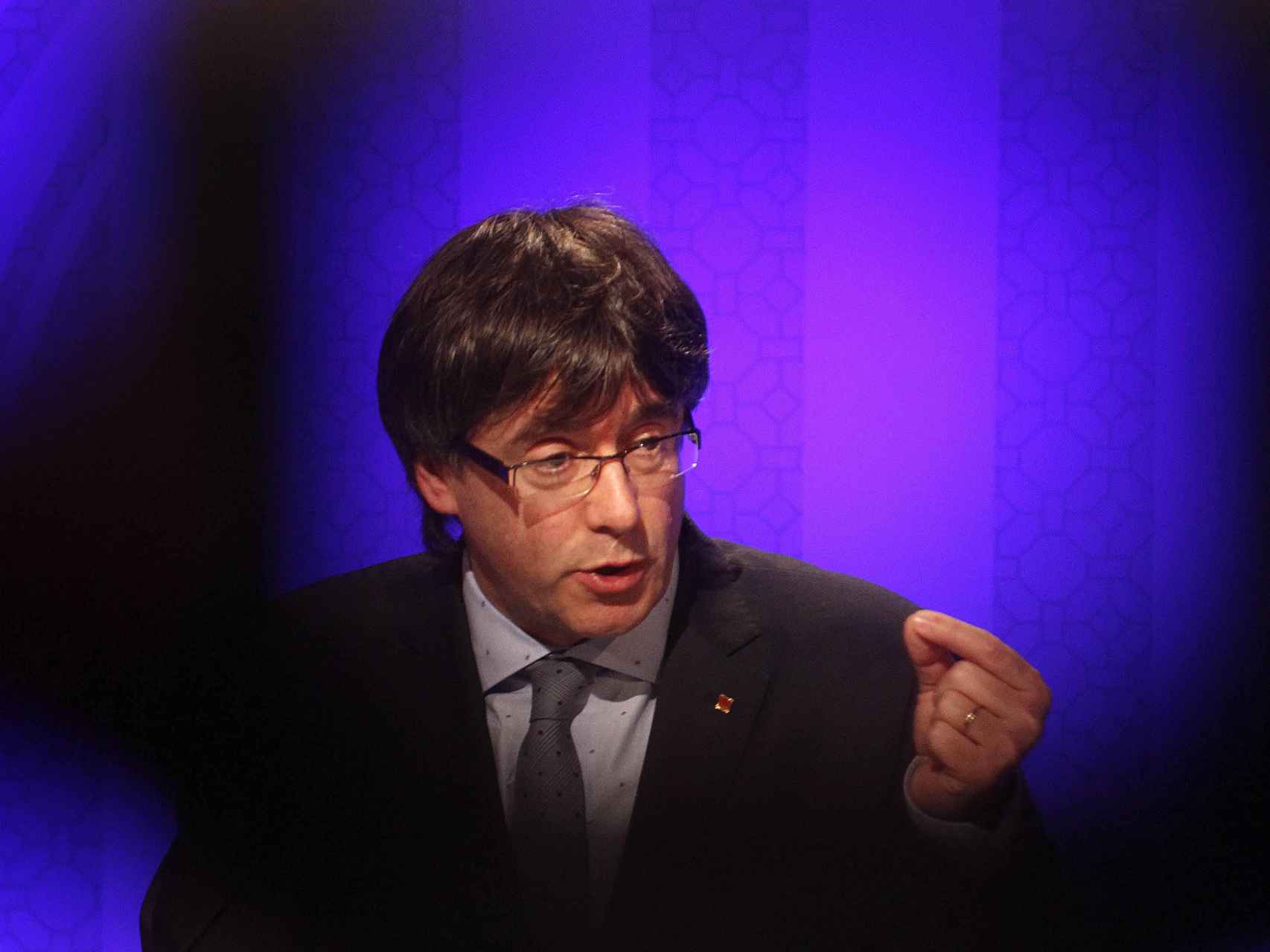 Puigdemont, durante la rueda de prensa posterior a la reunión del ejecutivo catalán.