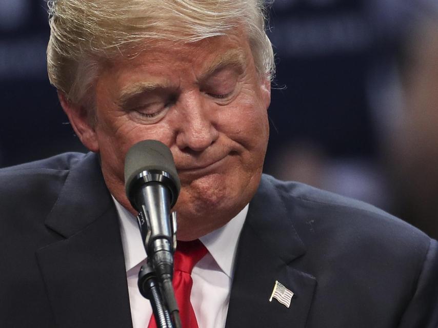 Trump, durante el mitin de la metedura de pata en Buffalo (Nueva York)