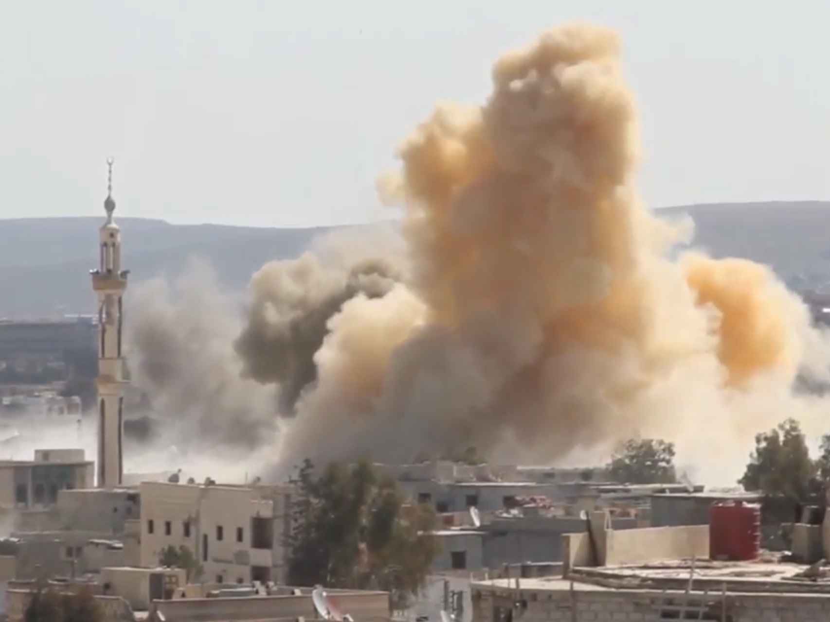 Bombardeo en Daraya (Siria) a finales de febrero de 2016.