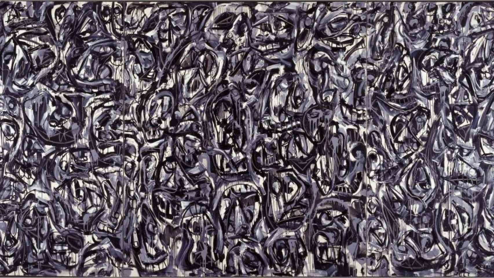 La gran muchedumbre, obra de Antonio Saura, de 1963.