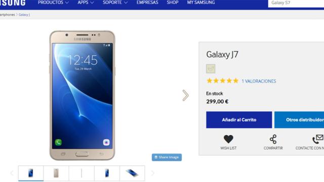 El Samsung Galaxy J7 de 2016 ya está a la venta