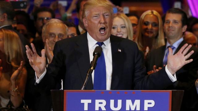 El candidato republicano Donald Trump en Nueva York