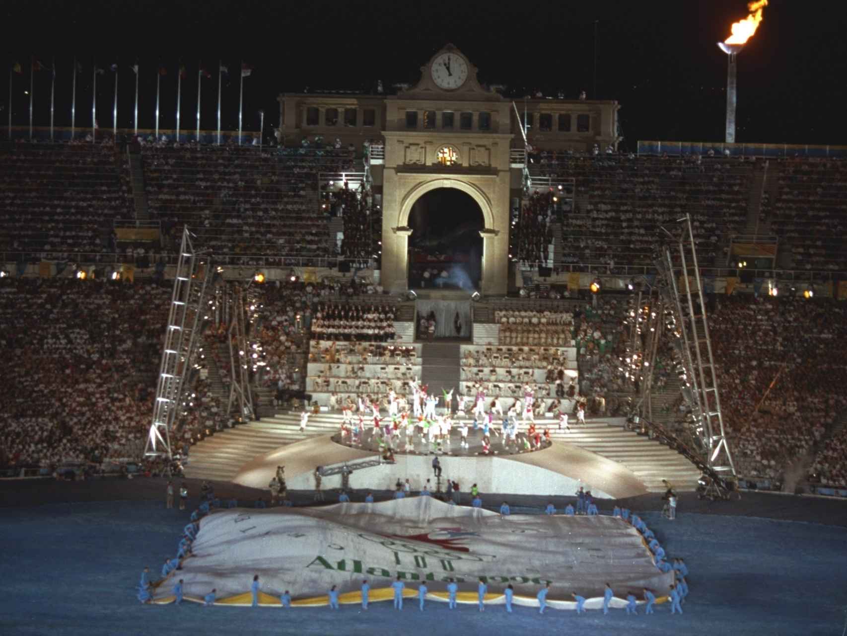Imagen general de la ceremonia de clausura de los JJOO de Barcelona 1992.