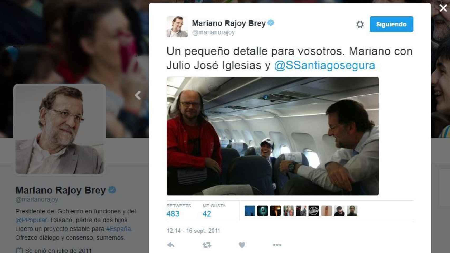 Tuit de la cuenta oficial de Mariano Rajoy.