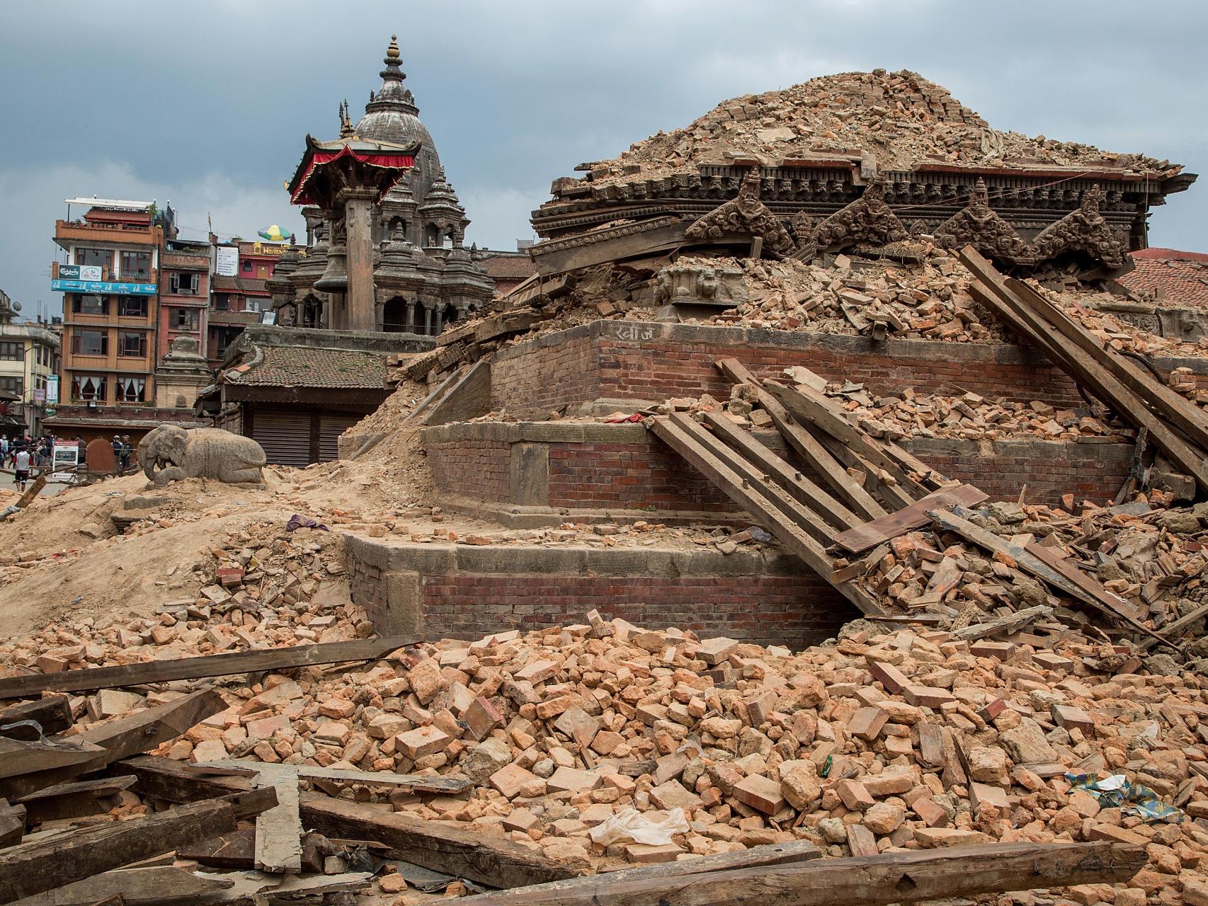 Ruinas de un templo en Lalitpur, Nepal.