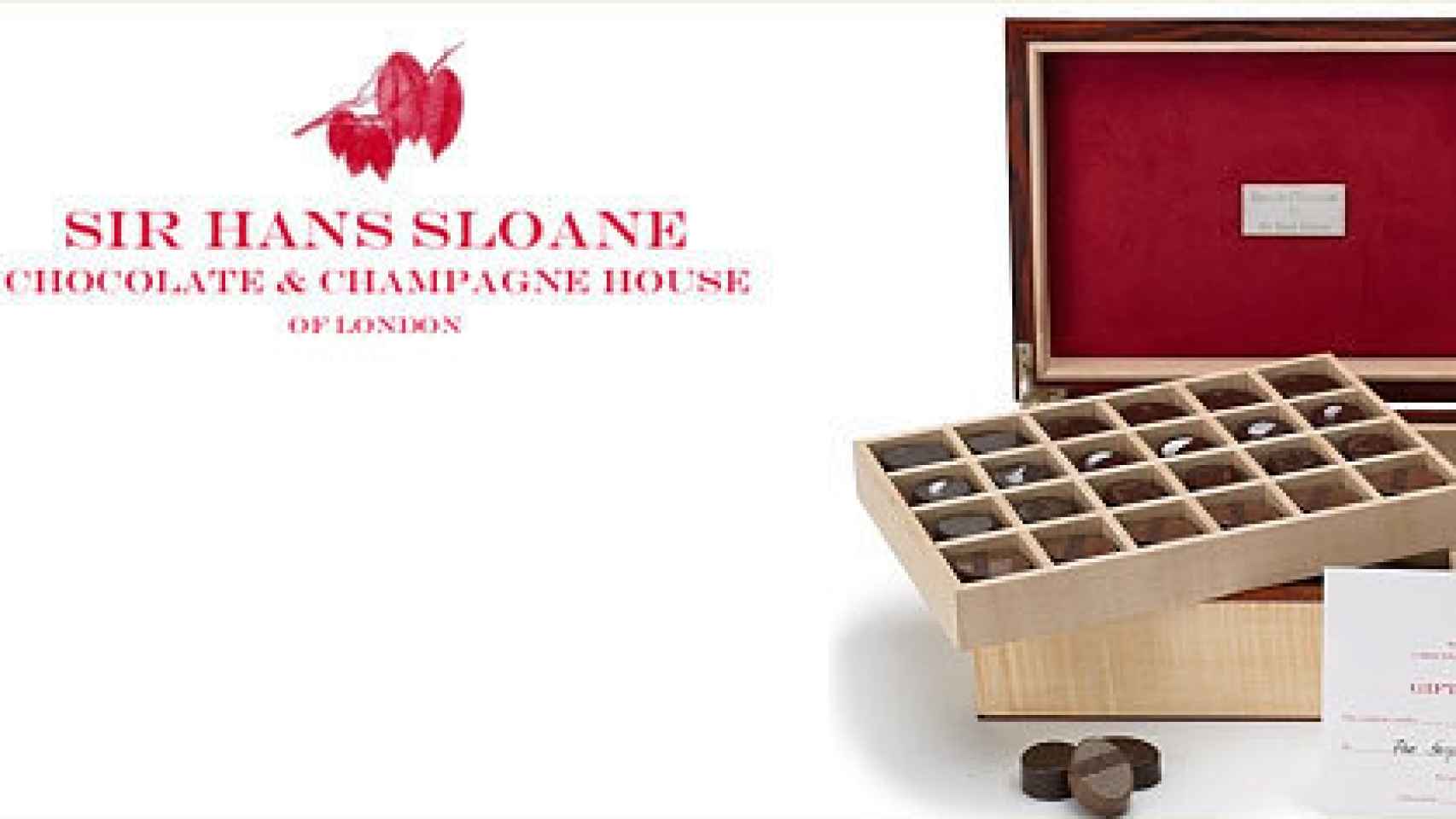 Caja de 60 unidades de Sir Hans Sloane Chocolate & Champagne House.