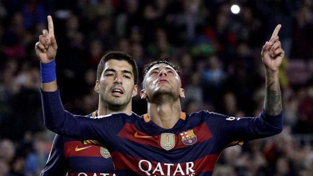 Neymar celebra un gol con el Barcelona.