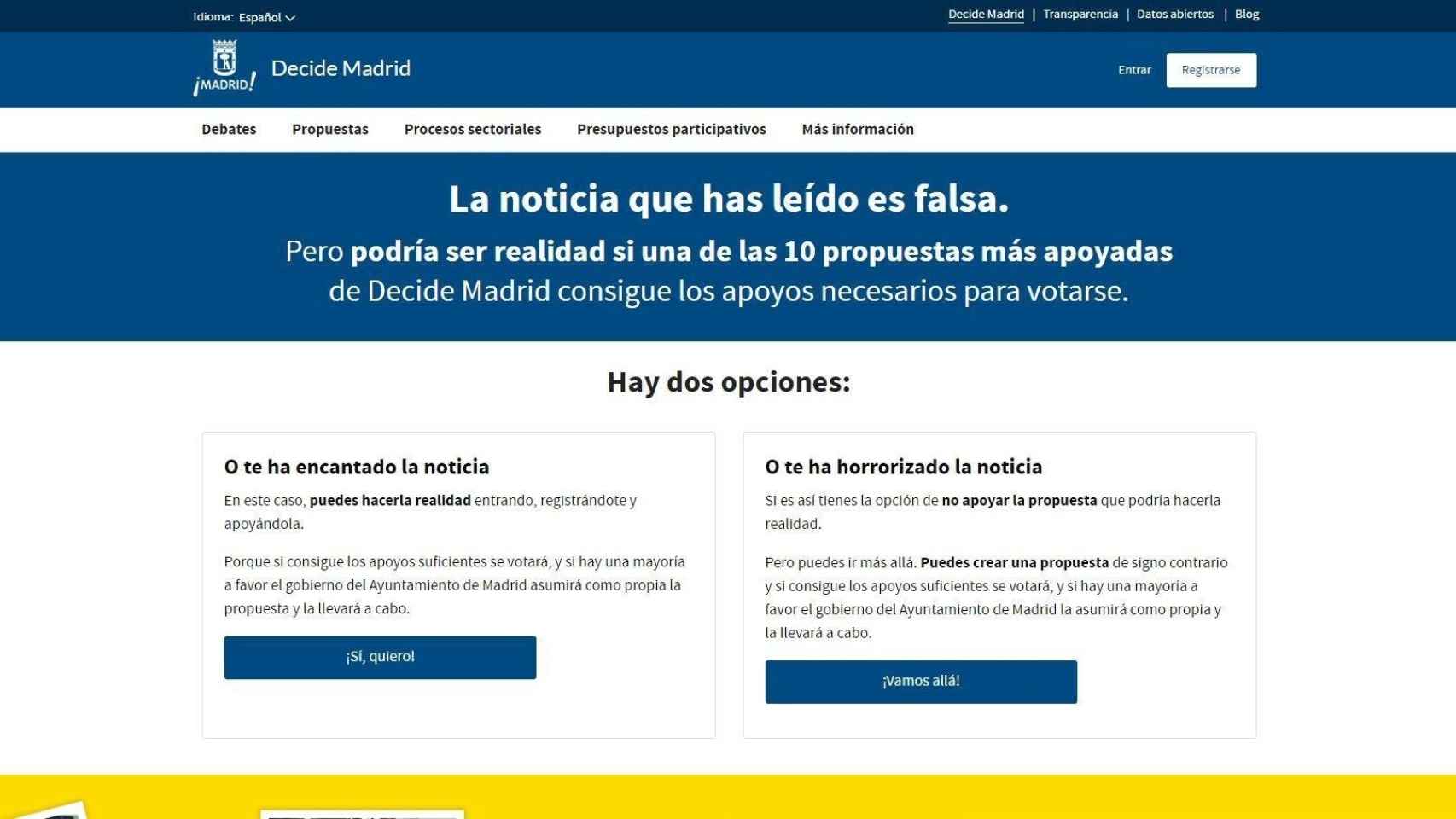 Portal de transparencia del Consistorio madrileño.