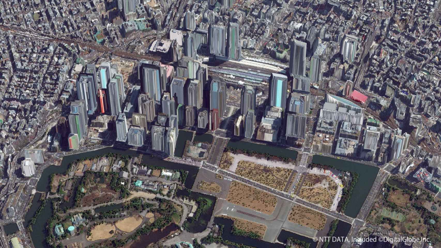 Imagen parcial de Tokio en el mapa 3D.