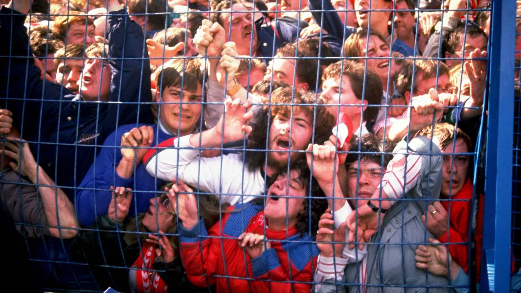 Imagen de la tragedia de Hillsborough en 1989.