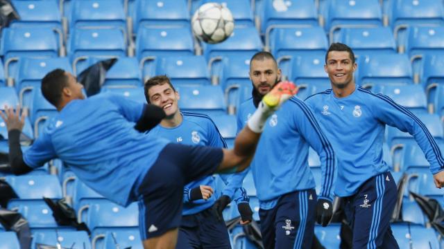 Entrenamiento del Madrid en el Etihad Stadium (Manchester)