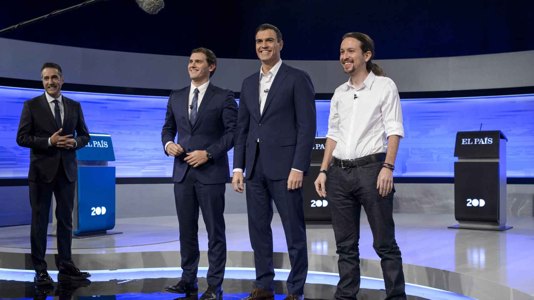 Rivera, Sánchez e Iglesias en un debate electoral.