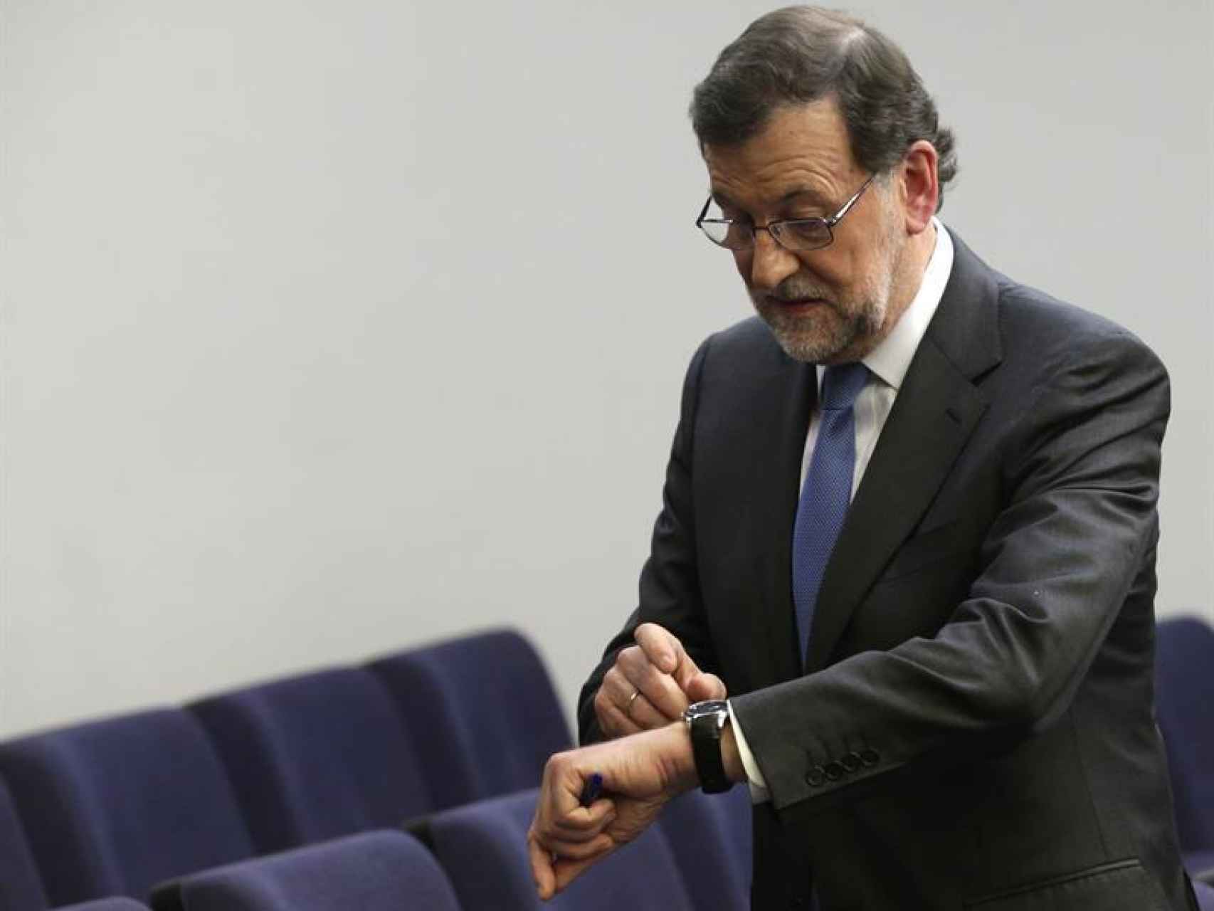 Rajoy, tras finalizar la rueda de prensa.