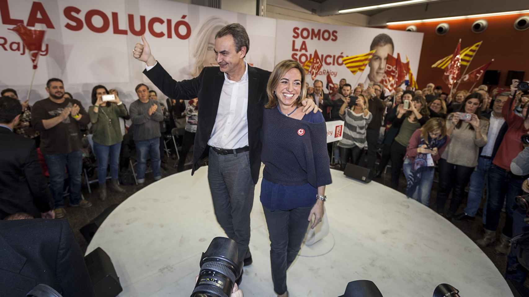 El único mitin de Zapatero en Cataluña en la última campaña fue con Chacón.