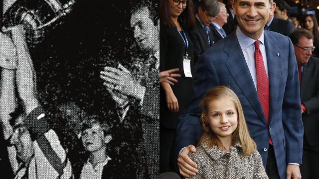 Felipe VI de niño con su padre